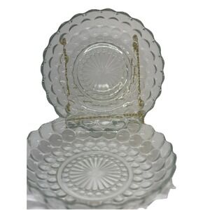 VTG Anchor Hocking Bubble Clear Glass 8.25" Serving Plates Set-of-2